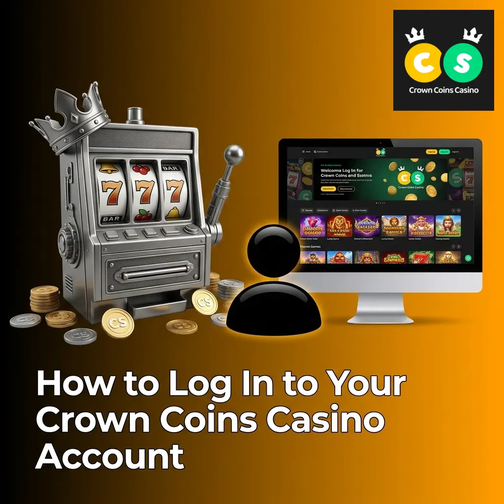 Crown Coins Casino login form on screen