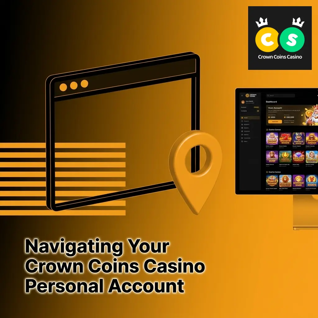 Crown Coins Casino account panel navigation menu