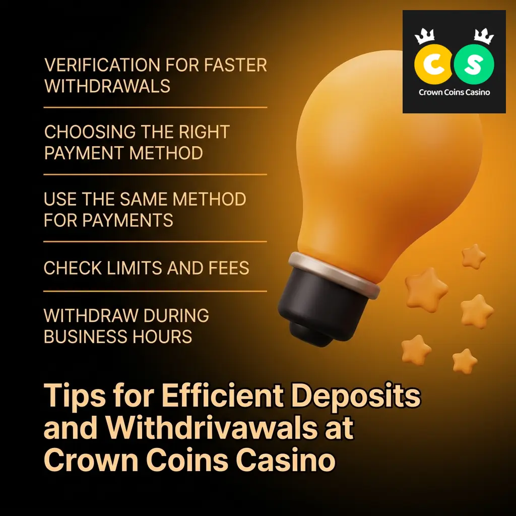 Tips for efficient deposits and withdrawals at Crown Coins Casino